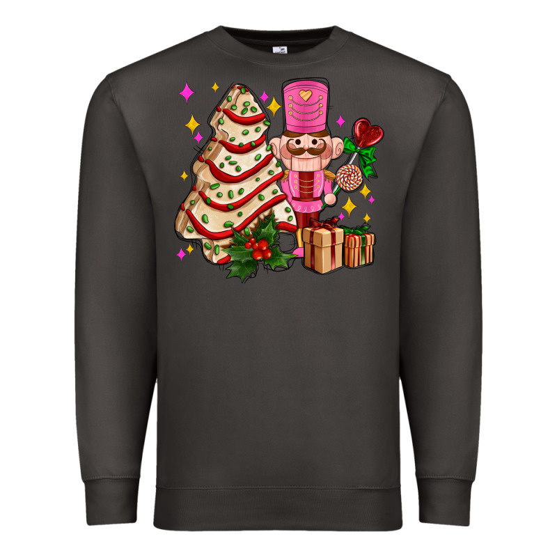 Christmas Tree Cake And Nutcracker With Gifts Ado Premium Sweatshirt by AdoDesignShop | Teevron