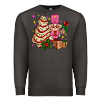 Smoke christmas tree cake and nutcracker with gifts ado Premium Sweatshirt - AdoDesignShop