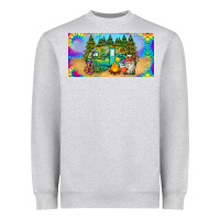 Heather Grey hippie soul license plate Heavyweight Sweatshirt - BarkalooDesign
