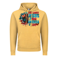 Vintage Mustard She love Jesus and America too Vintage Hoodie - FaDigitalArtStudio