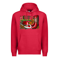 Cardinal cowboy merry christmas Premium Hoodie - CowhideDigitalArt