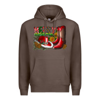 Coffee cowboy merry christmas Premium Hoodie - CowhideDigitalArt