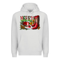 Dove Grey cowboy merry christmas Premium Hoodie - CowhideDigitalArt