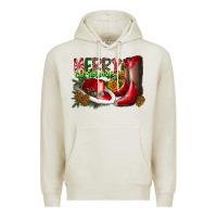 Oatmeal Heather cowboy merry christmas Premium Hoodie - CowhideDigitalArt