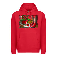 Red cowboy merry christmas Premium Hoodie - CowhideDigitalArt