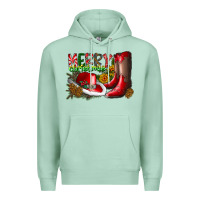 Seafoam cowboy merry christmas Premium Hoodie - CowhideDigitalArt