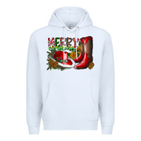 White cowboy merry christmas Premium Hoodie - CowhideDigitalArt