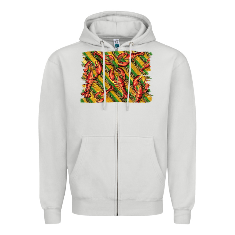 Mardi Gras Crawfish Background Zipper Hoodie by BarkalooDesign | Teevron