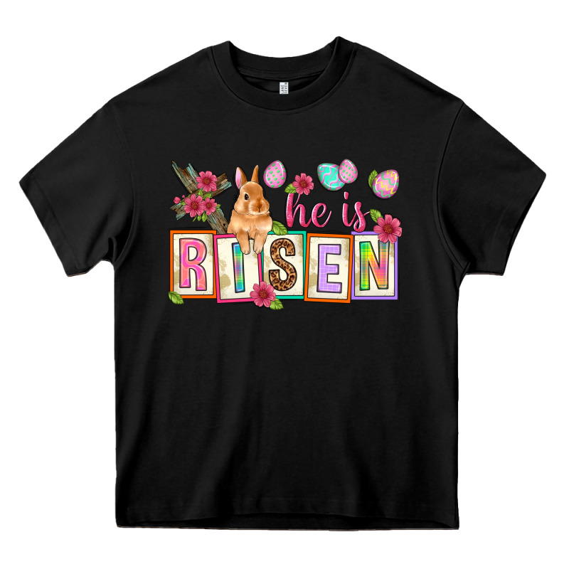 He Is Risen Heavy Core Tee by NancyCooperArtShop | Teevron