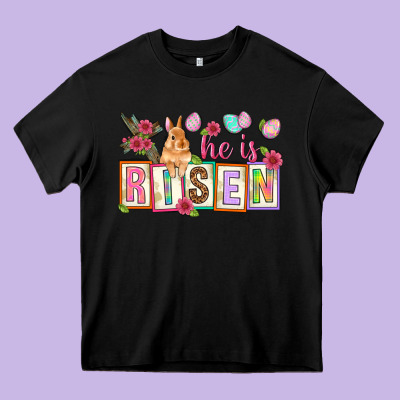 He Is Risen Heavy Core Tee Designed By Nancycooperartshop
