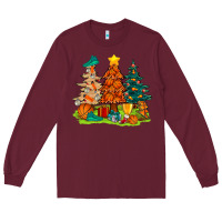 Burgundy christmas basketball trees bbs Long Sleeve Tee - BundleAndBundleShop