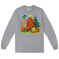 Heather Grey christmas basketball trees bbs Long Sleeve Tee - BundleAndBundleShop