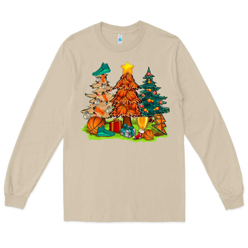 Christmas Basketball Trees Bbs Long Sleeve Tee by BundleAndBundleShop | Teevron