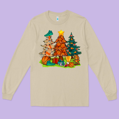 Christmas Basketball Trees Bbs Long Sleeve Tee Designed By Bundleandbundleshop