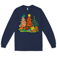 Navy christmas basketball trees bbs Long Sleeve Tee - BundleAndBundleShop