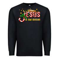 Black jesus is the reason with christmas candy ado Premium Sweatshirt - AdoDesignShop