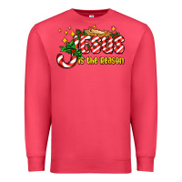 Cardinal jesus is the reason with christmas candy ado Premium Sweatshirt - AdoDesignShop