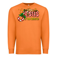 Carrot jesus is the reason with christmas candy ado Premium Sweatshirt - AdoDesignShop