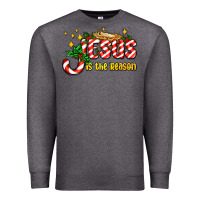 Charcoal Heather jesus is the reason with christmas candy ado Premium Sweatshirt - AdoDesignShop
