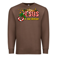 Chestnut jesus is the reason with christmas candy ado Premium Sweatshirt - AdoDesignShop
