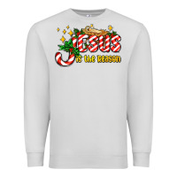 Dove Grey jesus is the reason with christmas candy ado Premium Sweatshirt - AdoDesignShop