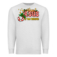 Oatmeal Heather jesus is the reason with christmas candy ado Premium Sweatshirt - AdoDesignShop