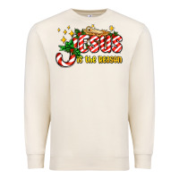 Sandshell jesus is the reason with christmas candy ado Premium Sweatshirt - AdoDesignShop