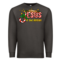 Smoke jesus is the reason with christmas candy ado Premium Sweatshirt - AdoDesignShop