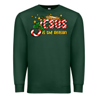 Sports Green jesus is the reason with christmas candy ado Premium Sweatshirt - AdoDesignShop
