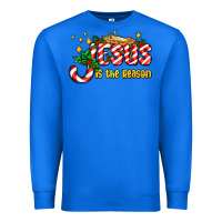 True Royal jesus is the reason with christmas candy ado Premium Sweatshirt - AdoDesignShop