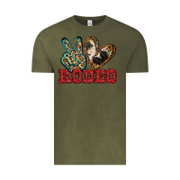 Vintage Olive Peace Love Rodeo Vintage Tee - Jasminsmagicworld