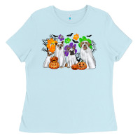 Baby Blue ghost dogs Ladies Tee - CowGirlArtShop