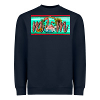 Navy flamingo mom license plate Heavyweight Sweatshirt - BarkalooDesign