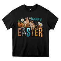 Black Happy Easter with Cowboy Heavy Core Tee - NancyCooperArtShop
