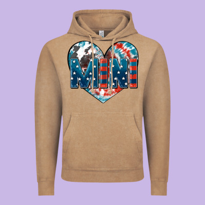 American Mini Heart 4th Of July Vintage Hoodie Designed By Fadigitalartstudio