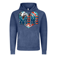 Vintage Denim American mini heart 4th of july Vintage Hoodie - FaDigitalArtStudio