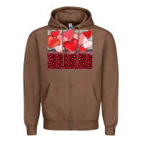 Chestnut valentine's day red hearts red leopard Zipper Hoodie - BarkalooDesign