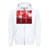 White valentine's day red hearts red leopard Zipper Hoodie - BarkalooDesign