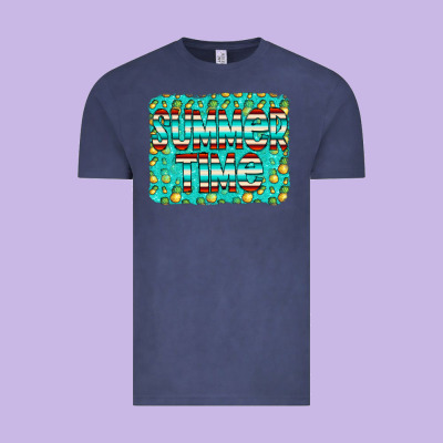 Summer Time Glitter Pineable Vintage Tee Designed By Cowcowdesign