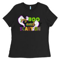 Black say boo and scary on Ladies Tee - CowGirlArtShop