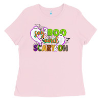 Bubblegum Pink say boo and scary on Ladies Tee - CowGirlArtShop
