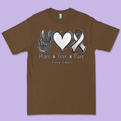Peace Love Cure Lung Cancer Premium Tee Designed By Jasminsmagicworld