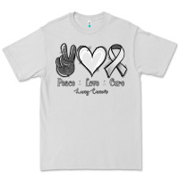 Dove Grey Peace Love Cure Lung Cancer Premium Tee - Jasminsmagicworld