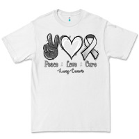 White Peace Love Cure Lung Cancer Premium Tee - Jasminsmagicworld