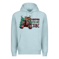 Blue Mist Christmas with tribe Premium Hoodie - CowhideDigitalArt