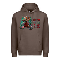 Coffee Christmas with tribe Premium Hoodie - CowhideDigitalArt