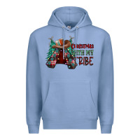 Colony Blue Christmas with tribe Premium Hoodie - CowhideDigitalArt