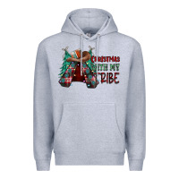 Heather Grey Christmas with tribe Premium Hoodie - CowhideDigitalArt
