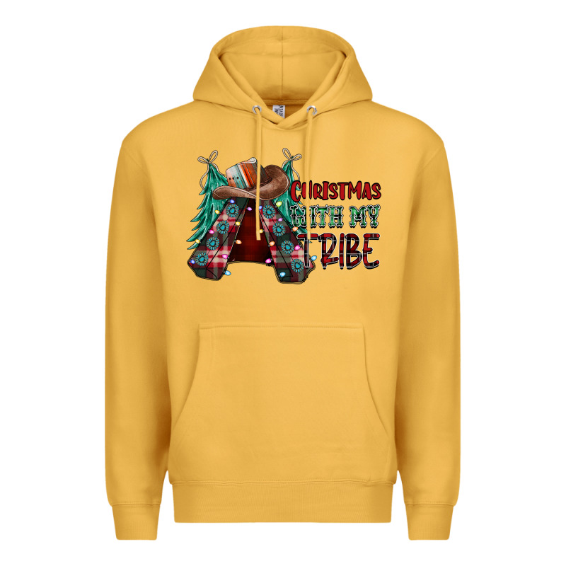 Christmas With Tribe Premium Hoodie by CowhideDigitalArt | Teevron