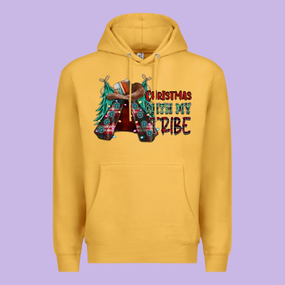 Christmas With Tribe Premium Hoodie Designed By Cowhidedigitalart
